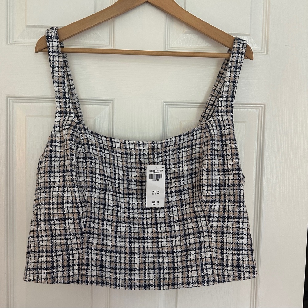 Abercrombie tweed crop tank XXL NWT